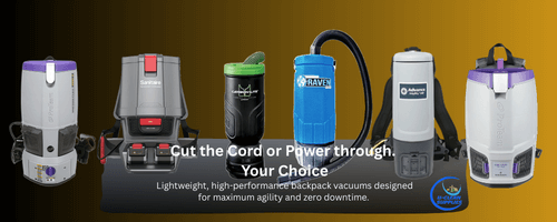 Commercial backpack vacuums for large area and stairway cleaning - ProTeam, Sanitaire, Advance | U-Clean Supplies