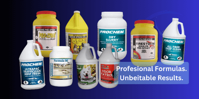 Professional carpet cleaning solutions and chemicals from ProChem, Chemspec, Kirby, CTI Pro's Choice, and Mr. Limpio - uClean Supplies Orange County